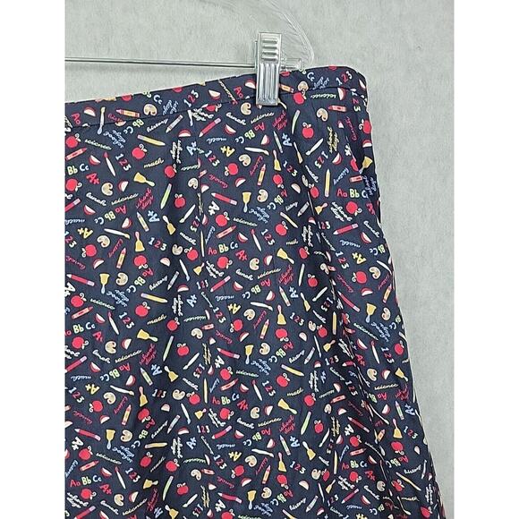 CJ Banks Black School Days Teacher Print Button Up Full Midi Rayon Skirt Plus 3X - Picture 4 of 11